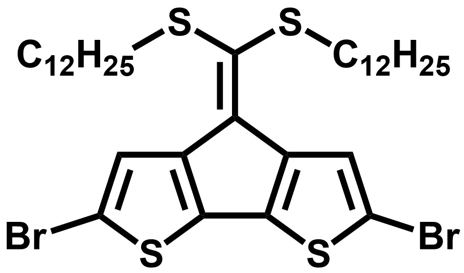 4-(bis(dodecylthio)methylene)-2,6-dibromo-4H-cyclopenta[2,1-b:3,4-b']dithiophene/